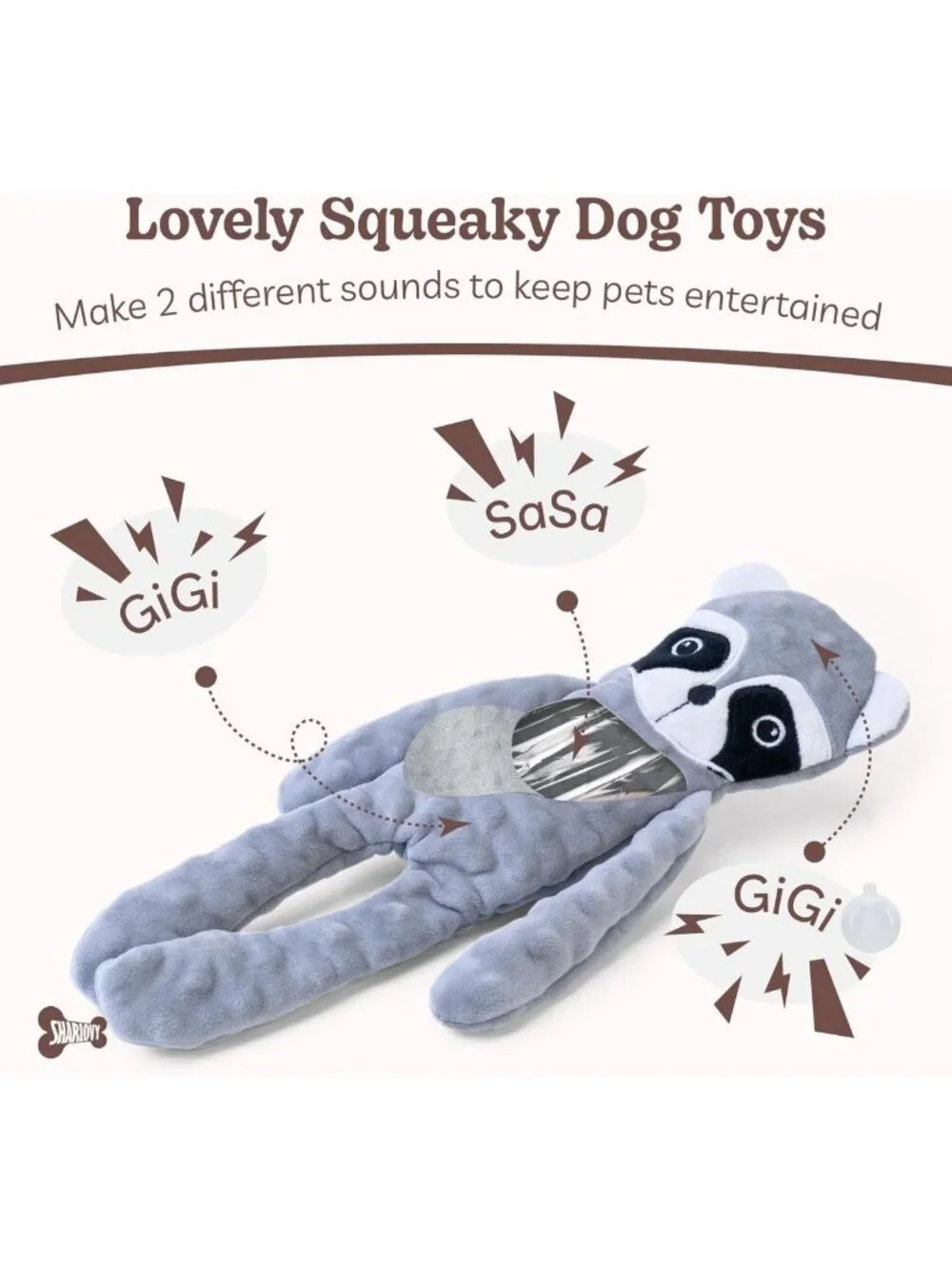 Interactive Crinkle Dog Toys 5 Pack - No Stuffing, Squeaky & Teething Fun!